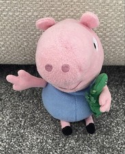 Peppa Pig George With Green Mr Dinosaur Plush Soft Toy TY Beanie Baby 15cm VGC