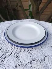 Set Of 5 Vintage Enamel Plates