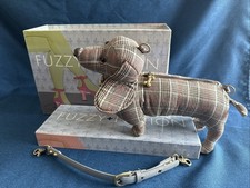 Fuzzy Nation Grey Check Dashchund Handbag With Box Excellent Condition Unused