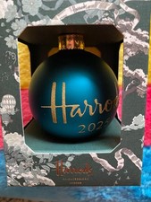 HARRODS 2025 CHRISTMAS  BAUBLE TEAL  NEW UNOPENED