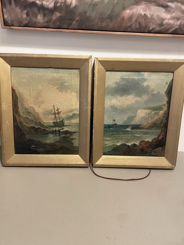 Antique signed oil painting - painting, of