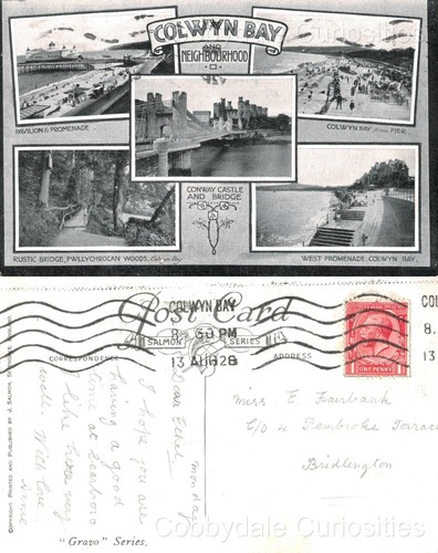 Vintage postcard colwyn bay - vintage,