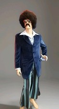 Mens Mans Blue Velvet Jacket & Cords 70s Pimp Disco & Shirt M L Austin Powers 