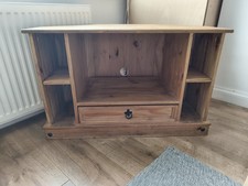 Natural Brown Pine vintage TV Unit Cabinet  
