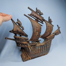 Vintage Cast Iron Galleon Ship