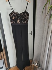 Lipsy Black Lace Jumpsuit UK