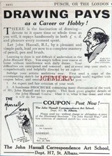 The John Hassall 'Correspondence Art School', Original 1928 ADVERT : 688-123