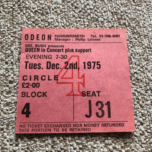 Queen ticket hammersmith - hammersmith, odeon