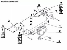 Swan Neck Tow Bar For RENAULT Clio II 3/5D Hatchback (1998-2005) R-020