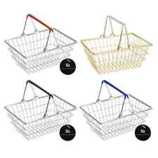 Mini Shopping Basket Kids Play Toy Cart Supermarket Desk Tidy Chip Basket Chrome