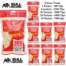 7500 x PALMER SLIM XL Filters 22mm Tips Cigarette Tobacco Smoking Resuable