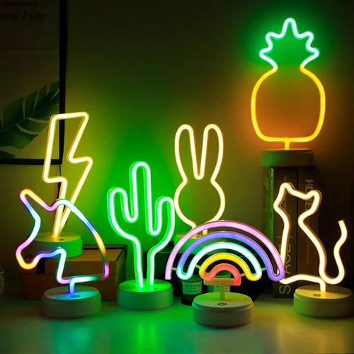 Led neon sign bedside lamp - sign,
