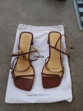 E8 By Miista Brown Leather Sandals Size 38 UK 5 With Bag