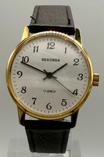 Vintage (70s) Gold Plated Gents Sekonda 17 Jewels Hand Wind Classic Watch
