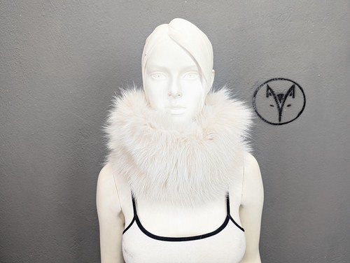 Luxury fox fur cowl - luxury, beige