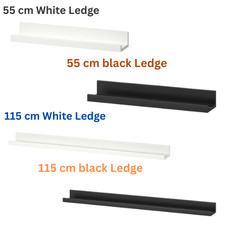 IKEA MOSSLANDA Picture Ledge Shelf White Black 55cm 115cm Wall Display Storage