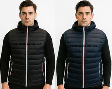 Mens HOODED Quilted Padded