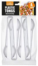 Plastic Tongs Clear Disposable Serving Ice Buffet Salad BBQ Tong Kitchen UK
