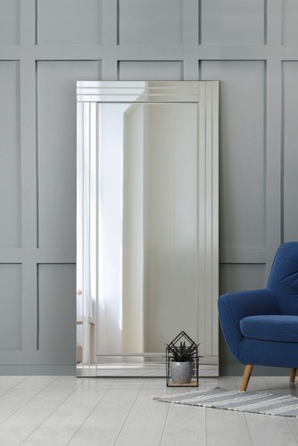 Large mirror silver bevelled - mirror,