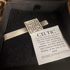 Celtic Trinity Knots Square Pewter Tiebar - Hamilton & Young