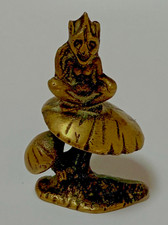 Vintage Brass Pixie on Toadstool Figure