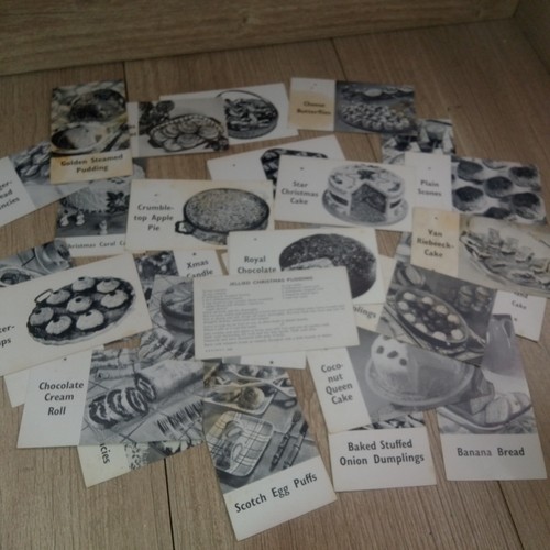 Vintage cookery recipe cards - cookery,