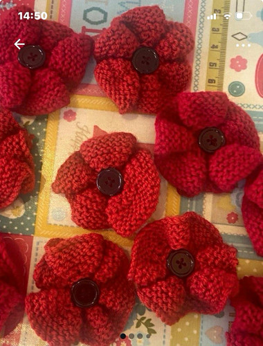 Hand knitted poppy central - knitted,