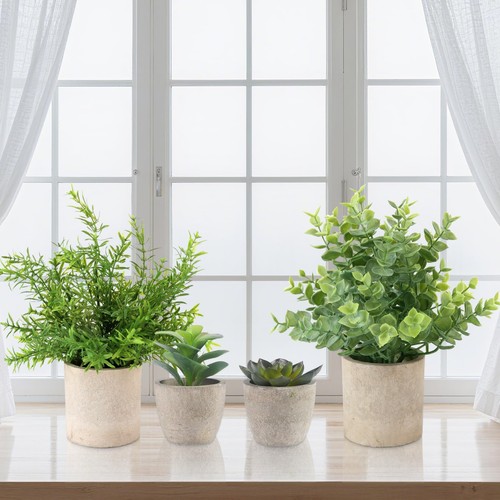 4pcs artificial potted plants - potted,