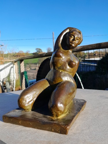 Vintage nude bronze lady - vintage,
