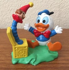 Vintage Bullyland Disney Handpainted Figure Baby Donald Duck Jack in the Box