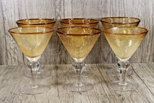 Hand Blown Amber Bubble Glass