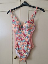 Myleene Klass - Orange multi padded swimsuit with mesh side panels - Size 12 VGC