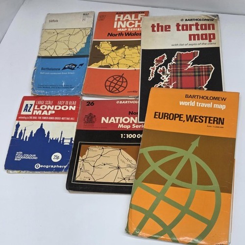 Vintage bartholomew maps set - maps,