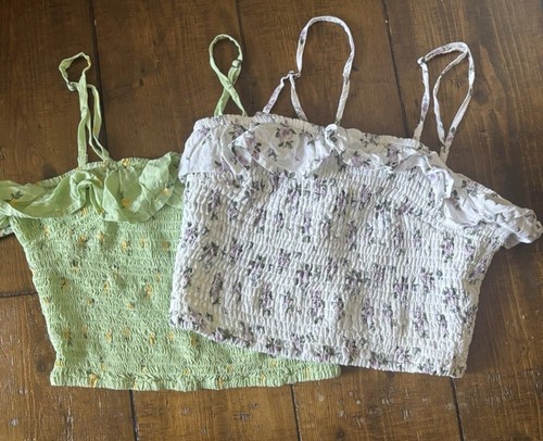 Hollister green white floral - hollister,