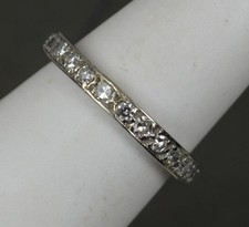 Antique 18ct White Gold and Diamond Full Eternity Stack Ring M 1/2