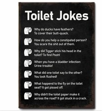 Worst Toilet Jokes / Humour Ever  Retro Style Printed on Metal Sign Waterproof
