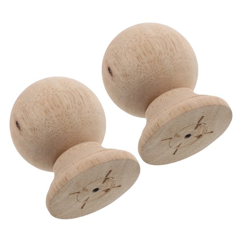 Beige wooden post cap - post, finial