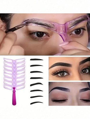 8pcs reusable eyebrow stencil - reusable,