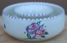 (931) Vintage Floral Hand Painted Poole Pottery Posy Ring Free P&P in UK
