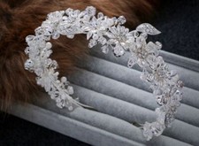 Flowers Beaded Wedding Hairband Pearls Headband Crystal Bridal Dress Accessories