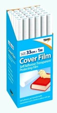 Book Cover Film Self Adhesive 1m X 33cm Quality Clear Plastic Sticky Back Roll