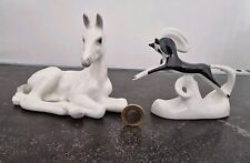 ? Vintage Korosten USSR Porcelain Stylised Leaping Horse & USSR  Lying Horse.
