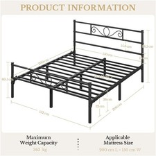 King Metal Platform Bed with