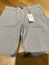 Mens Clothes size 32W Primark Grey Cotton Chino 4Way Stretch Straight Shorts New