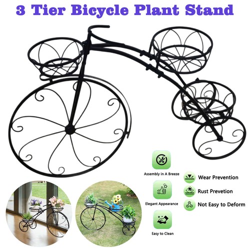 Iron bicycle planter tier - iron,