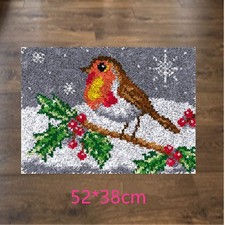 3D Sparrow Embroidery Carpet DIY Latch Hook Kit Rug Making Crafts Material Kits