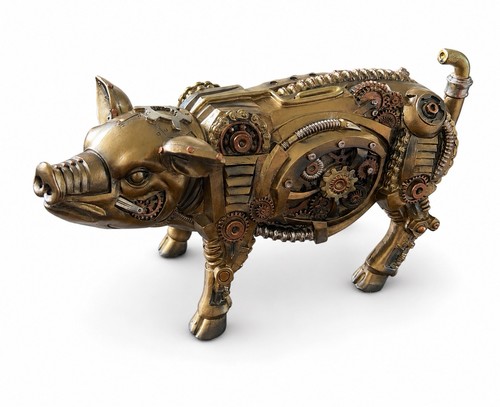 Steampunk pig ornament - steampunk,