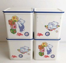 Vintage Cow Gate Baby Milk Plastic Containers With Lids And Seals X4 Nutri-box