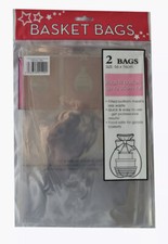  2 x LARGE Cellophane Hamper Gift Bags -Clear Cello Basket Wrap-Inc Instructions