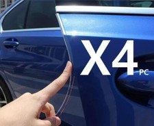 4pc Clear Car Door Guard Edging Strip Soft Plastic Cutable Protector Push On